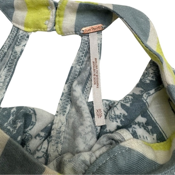 Free People Mimi Ivory Blue Yellow Multi Print Halter Neck Tunic OB944887 - Picture 7 of 12